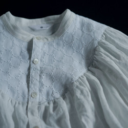 【wafu】Lola （ロラ） Embroidered linen shirt/ t014c-wht1 8枚目の画像