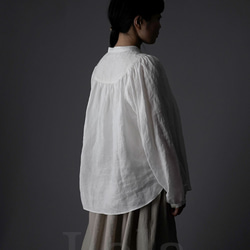 【wafu】Lola （ロラ） Embroidered linen shirt/ t014c-wht1 9枚目の画像