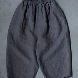 【wafu】Linen pants 男女兼用 クロップド丈 リネンパンツ 先染め/スチールグレー b018g-stg2 5枚目の画像