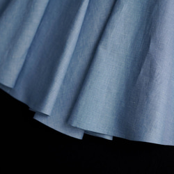 【見習い製作品！】フレアスカート ジグザグ シャンブレー ハーフリネン /ブルー s002h-blu2 10枚目の画像
