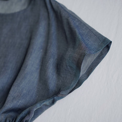 【學徒工】瀏覽法式袖連衣裙Half linen#training/Indigo a012e-ind1 第9張的照片