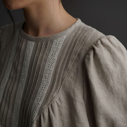 [wafu訂單銷售]「波特曼」亞麻洋裝木巴蕾絲/a014c-flx1 第5張的照片