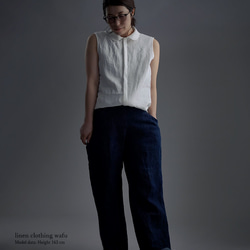 [wafu] 雅亞麻襯衫 圓領日服襯衫 也可做內層/白 p018a-wt1 第3張的照片