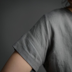 【wafu】Linen T-shirt ドロップショルダー Tシャツ/鈍色(にびいろ) t001l-nib1 6枚目の画像