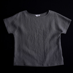 【wafu】Linen T-shirt ドロップショルダー Tシャツ/鈍色(にびいろ) t001l-nib1 9枚目の画像