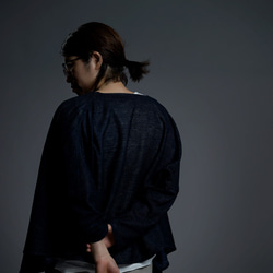 【wafu】 Linen Drape Bolero ドレープ ボレロ/ネイビー h021e-neb2 5枚目の画像