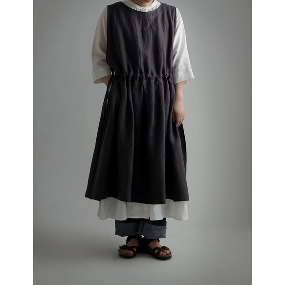 新品】 Aライン 韓国風 ドレスエプロン ロング ゆったり