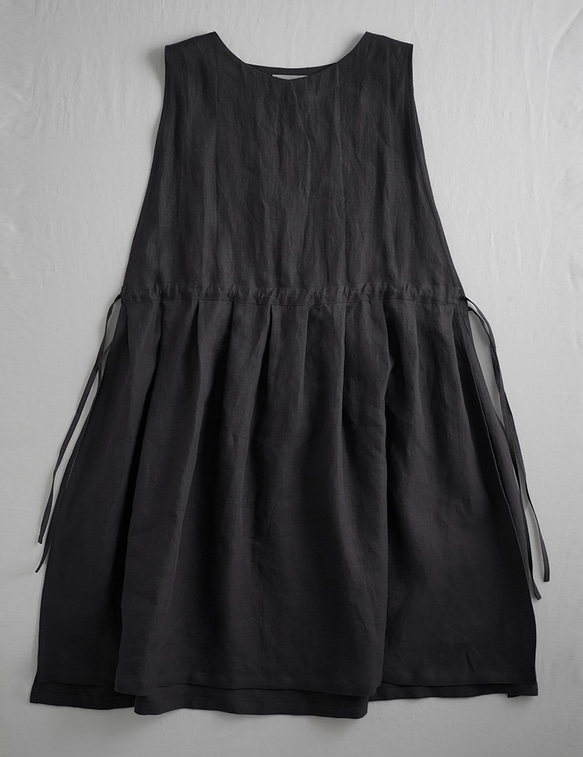 [wafu premium] 亞麻分層圍裙連身裙 / chaudron a037g-cdn2 第8張的照片