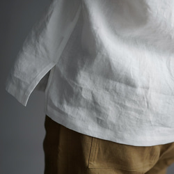 【wafu】Linen Polo Shirt ポロシャツ 超高密度リネン /白色 t053a-wht1 9枚目の画像