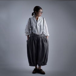 【wafu】Linen Pants サロペット アラジンパンツ /鈍色(にびいろ) b003d-nib1 1枚目の画像