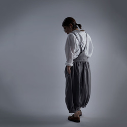 【wafu】Linen Pants サロペット アラジンパンツ /鈍色(にびいろ) b003d-nib1 3枚目の画像