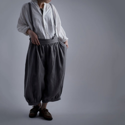 【wafu】Linen Pants サロペット アラジンパンツ /鈍色(にびいろ) b003d-nib1 4枚目の画像