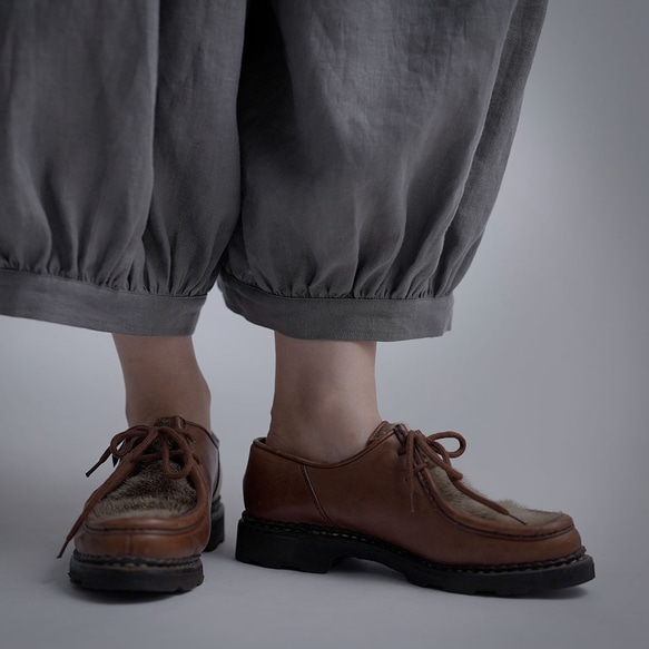 【wafu】Linen Pants サロペット アラジンパンツ /鈍色(にびいろ) b003d-nib1 5枚目の画像