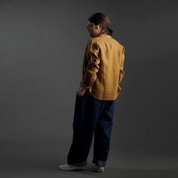 【wafu】Linen denim pants　デニムバギーパンツ 男女兼用　/インディゴ b011b-ind3 7枚目の画像