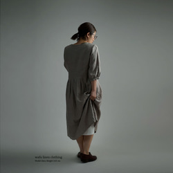 雅亜麻 Linen　ロングペチスカート 膝丈 インナーにも / 黒色 p002b-bck1 2枚目の画像