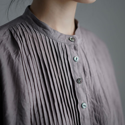 【wafu】【受注製作】Linen Dress 超高密度リネン ピンタックワンピース /茶鼠 a006b-cnz1 7枚目の画像