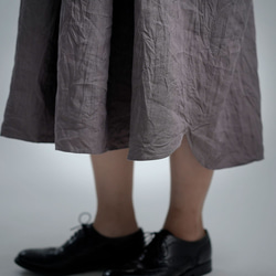 [wafu] [訂做] 亞麻洋裝 超高密度亞麻細褶洋裝 / 茶鼠 a006b-cnz1 第9張的照片
