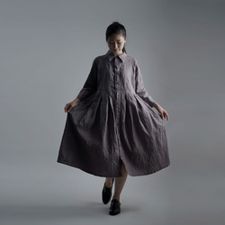 【wafu】【受注製作】Linen Dress 超高密度リネン ワンピース / 茶鼠(ちゃねずみ) a013j-cnz1 1枚目の画像