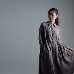 【wafu】【受注製作】Linen Dress 超高密度リネン ワンピース / 茶鼠(ちゃねずみ) a013j-cnz1 5枚目の画像