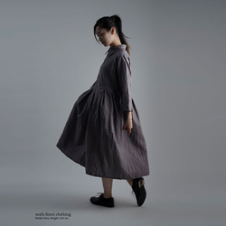 【wafu】【受注製作】Linen Dress 超高密度リネン ワンピース / 茶鼠(ちゃねずみ) a013j-cnz1 6枚目の画像