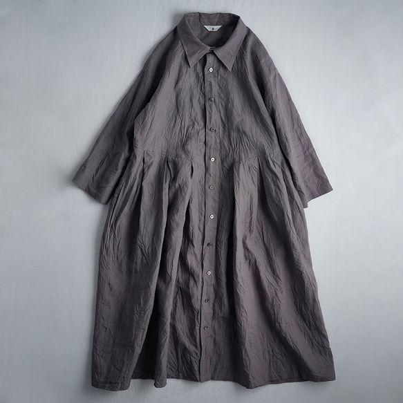 【wafu】【受注製作】Linen Dress 超高密度リネン ワンピース / 茶鼠(ちゃねずみ) a013j-cnz1 10枚目の画像