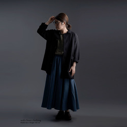【L】Linen Jacket　カバーオール 男女兼用 /ブラック h031c-bck2-l 6枚目の画像