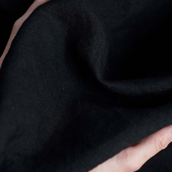 Linen Coat ステンカラー コート / 黒色 h004e-bck2 10枚目の画像