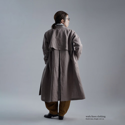 Linen Coat ステンカラー コート / 丁子茶(ちょうじちゃ)h004e-cja2 4枚目の画像
