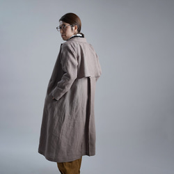 Linen Coat ステンカラー コート / 丁子茶(ちょうじちゃ)h004e-cja2 5枚目の画像