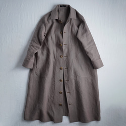 Linen Coat ステンカラー コート / 丁子茶(ちょうじちゃ)h004e-cja2 9枚目の画像