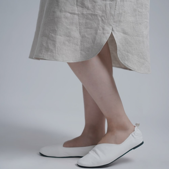 【Sサイズ】【wafu】Linen Slip Dress インナー ワンピース/亜麻ナチュラル p004n-amn1-s 8枚目の画像