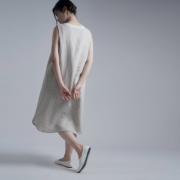 【wafu】Linen Slip Dress インナー ワンピース/亜麻ナチュラル p004n-amn1 5枚目の画像