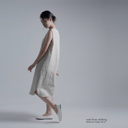 [L size] [wafu] Linen Slip Dress Inner Dress/Flax Natural p004n- 第4張的照片