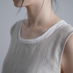 [L size] [wafu] Linen Slip Dress Inner Dress/Flax Natural p004n- 第7張的照片