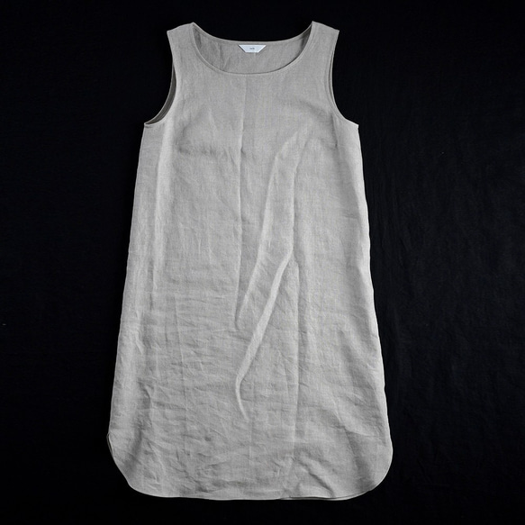 [L size] [wafu] Linen Slip Dress Inner Dress/Flax Natural p004n- 第9張的照片