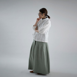 [L 尺寸] [wafu] Miyabi Ama 亞麻高領上衣/Konjo p014c-kju1-l 第7張的照片
