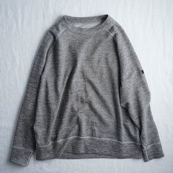 【wafu】Linen Top とろみスウェット / 杢グレー t023b-mgr2 9枚目の画像