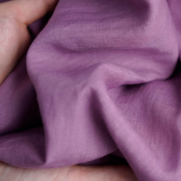 適合春裝！ [Wafu] 亞麻連衣裙鍵盤褶襉一件超高密度亞麻/淡紫色 a013r-fji1 第10張的照片