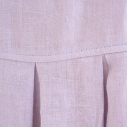 【Wafu】薄立陶宛亞麻連身裙蓬鬆法式長袖/ Wistaria紫色a013c-wpl1 第10張的照片