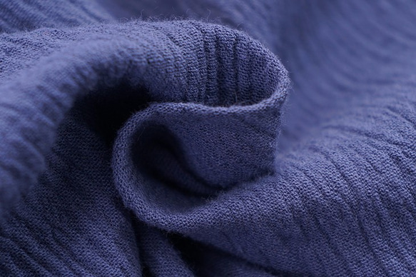 自由女神×棉亞麻混紡縐蝙蝠袖袖口收集/瑪麗 - 瓊×海軍藍t12-10 第4張的照片