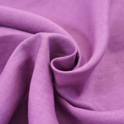 [Wafu]比利時亞麻外衣罩衫甲線回色帶粉撲袖子/胭脂特爾尼 第5張的照片