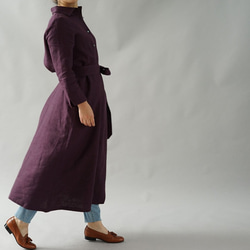 [Wafu +]溫暖的溫暖亞麻連衣裙水平顏色長襯衫裙/純a064c-pws3 第2張的照片