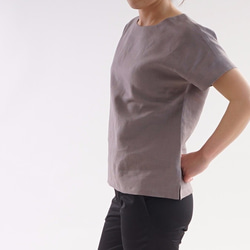 【wafu】リネン ブラウス 麻トップス カットソー チュニック 半袖シャツ/ ヴァニーユ t001f-vay2 2枚目の画像