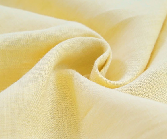 [Wafu +]淺色立陶宛亞麻正品高檔襯衫長袖/黃綠色黃色t032b-sye1 第5張的照片