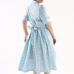 【Wafu】Liberty One piece Amelie襯衫連衣裙Amelie blue a64-11 第4張的照片