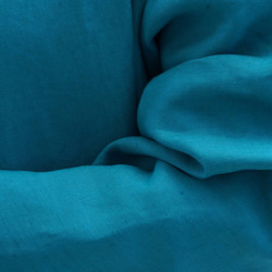【Wafu】Kashukuru連身裙長款亞麻連衣裙大衣外套/孔雀藍a5-17 第5張的照片