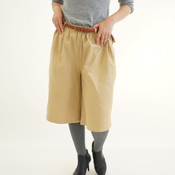 &lt;限價&gt;彈力褲裙褲腰帶環口袋/ Ekuru米色bo2-3 第2張的照片