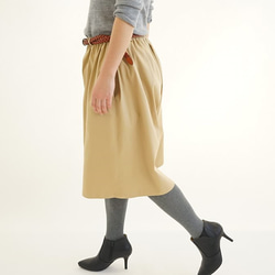 &lt;限價&gt;彈力褲裙褲腰帶環口袋/ Ekuru米色bo2-3 第4張的照片
