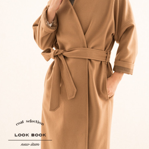 wafu】＜12月31まで＞メルトン wool 裏地付き ウールコート ガウン