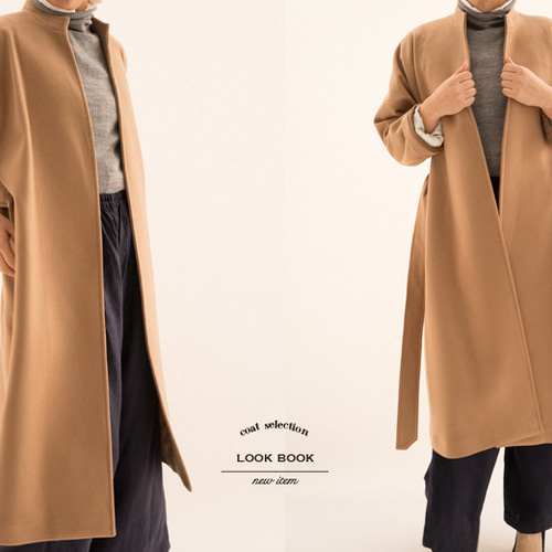 wafu】＜12月31まで＞メルトン wool 裏地付き ウールコート ガウン